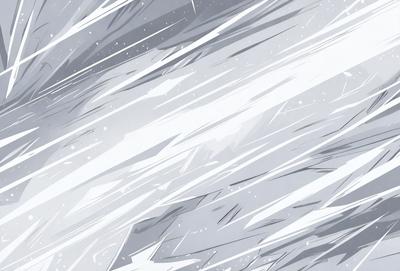 The primary subject of the image is a white, snowy landscape with a rocky texture. The setting is a snowy mountain, and the visual style is a digital art or illustration. The dominant colors are white and gray, creating a cold and serene atmosphere.