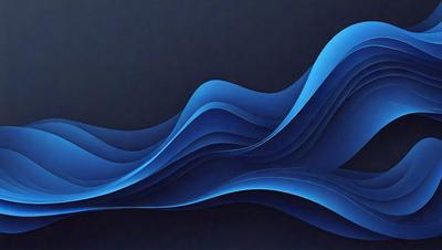The primary subject of the image is a blue wave, which is the main focus of the scene. The setting is a dark background, which contrasts with the blue wave. The visual style is a digital art or illustration, as the wave is depicted in a detailed and artistic manner. The dominant colors are blue and black, creating a calm and serene atmosphere.