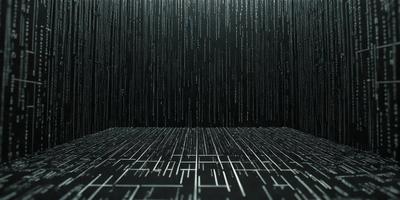 The primary subject of the image is a black and white photo of a room with a black background. The setting is a room with a black floor and a black wall. The visual style is a black and white photo, which gives the image a classic and timeless appearance. The colors and mood of the image are predominantly black, creating a moody and dramatic atmosphere.