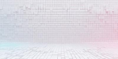 The primary subject of the image is a white brick wall. The setting is a room with a white brick wall, and the visual style is a photo. The dominant colors are white, and the overall atmosphere is clean and minimalistic.