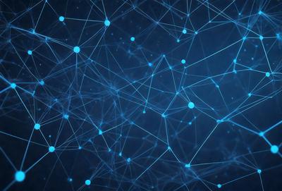 The primary subject of the image is a blue background with a pattern of blue and white dots. The setting appears to be a digital art or illustration, as the dots are arranged in a visually appealing manner. The visual style is a combination of digital art and a blue and white color scheme, creating a sense of depth and complexity. The overall atmosphere of the image is calm and serene, with the blue and white dots providing a sense of order and harmony.