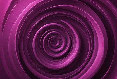 The primary subject of the image is a spiral pattern, which is the main object, scene, or focus of the image. The spiral pattern is set against a purple background, creating a visually striking contrast. The spiral pattern is depicted in a digital art style, giving it a modern and creative appearance. The overall atmosphere of the image is vibrant and dynamic, with the purple color evoking a sense of energy and movement.