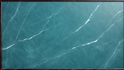 The primary subject of the image is a marble-like surface with a blue tint. The setting is a bathroom, and the visual style is a photo. The dominant colors are blue and white, creating a calm and soothing atmosphere.