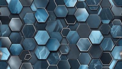 The primary subject of the image is a blue and white patterned tile. The setting is a wall with a blue and white tile pattern. The visual style is a close-up of the tile, showcasing its intricate design. The colors and mood of the image are predominantly blue and white, creating a clean and modern atmosphere.