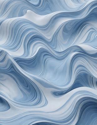 The primary subject of the image is a blue and white wave pattern, which appears to be a digital art or illustration. The setting is a blue background, and the visual style is a combination of digital art and a pattern. The dominant colors are blue and white, creating a calm and soothing atmosphere.
