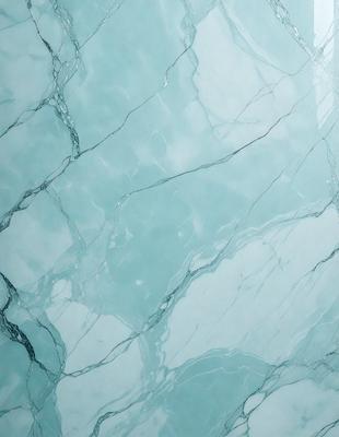 The primary subject of the image is a marble-like surface with a blue tint. The setting is a bathroom, and the visual style is a close-up of the marble-like surface. The colors and mood of the image are predominantly blue, creating a calm and serene atmosphere.