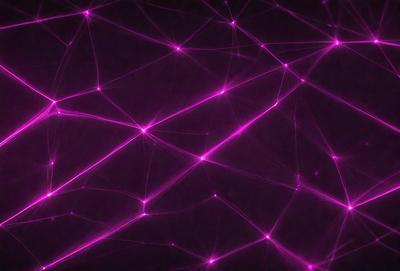 The primary subject of the image is a purple background with a pattern of pink dots. The setting appears to be a dark room, and the visual style is a combination of digital art and illustration. The dominant colors are purple and pink, creating a mood of calmness and tranquility.