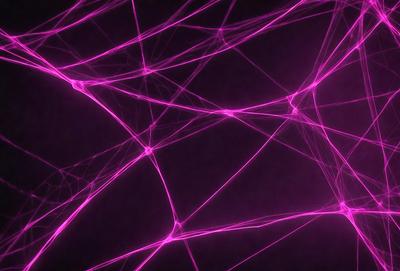 The primary subject of the image is a close-up of a pink, purple, and white patterned background. The setting is a dark background, which contrasts with the vibrant colors of the pattern. The visual style appears to be a digital art or illustration, as the colors and patterns are intricately detailed. The overall atmosphere of the image is lively and energetic, with the bright colors and patterns creating a sense of movement and dynamism.