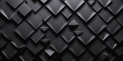 The primary subject of the image is a black and white patterned wall. The setting is a dark room with a black background. The visual style is a combination of a photo and a digital art, illustration, or drawing. The dominant colors are black and white, creating a moody atmosphere.