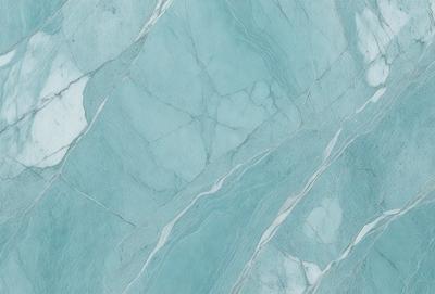 The primary subject of the image is a blue marble tile with a patterned design. The setting is a bathroom, as indicated by the presence of the marble tile. The visual style is a close-up of the tile, showcasing its intricate pattern. The dominant colors in the image are blue and white, creating a calm and soothing atmosphere.