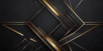 The primary subject of the image is a black and gold artistic design. The setting is a black background, and the visual style appears to be a combination of digital art and illustration. The dominant colors are black and gold, creating a sophisticated and elegant atmosphere.