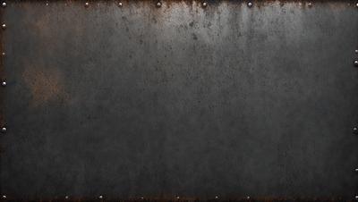 The primary subject of the image is a large, rusted metal surface. The setting is a dark, possibly industrial environment. The visual style is a photo, capturing the aged and worn appearance of the metal. The colors and mood are predominantly dark and moody, with the rusted metal creating a sense of decay and age.