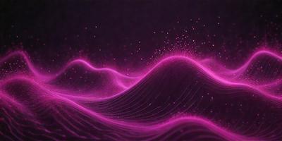The primary subject of the image is a pink wave, which is the main focus of the scene. The wave is set against a dark background, creating a striking contrast. The visual style of the image is digital art, as it appears to be a digital representation of a wave. The dominant colors in the image are pink and purple, giving the scene a vibrant and energetic atmosphere.