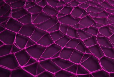 The primary subject of the image is a purple mesh or netting, which is the main object, scene, or focus of the image. The setting or background is a purple surface, which could be a wall, fabric, or other material. The visual style of the image is a close-up of the purple mesh, showcasing its texture and details. The colors and mood of the image are predominantly purple, creating a calm and soothing atmosphere.