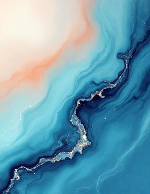 The primary subject of the image is a blue and white swirl pattern, which appears to be a digital art or illustration. The setting is a blue and white ocean, with a blue and white swirl pattern on the surface. The visual style is a combination of digital art and illustration, creating a unique and eye-catching design. The colors and mood of the image are predominantly blue and white, giving it a calming and serene atmosphere.