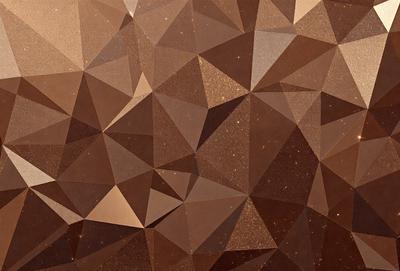 The primary subject of the image is a close-up of a brown and gold patterned surface, which appears to be a textured wall or a piece of artwork. The setting is indoors, with the surface being the main focus of the image. The visual style is a combination of photo and digital art, creating a unique and intriguing appearance. The dominant colors are brown and gold, giving the image a warm and earthy tone.