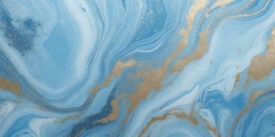 The primary subject of the image is a blue and gold swirling pattern, which appears to be a painting or a digital artwork. The setting is a blue and gold background, creating a visually striking contrast. The visual style is a mix of digital art and painting, with the gold and blue colors creating a vibrant and lively atmosphere.