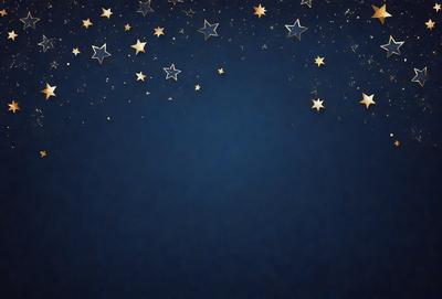 The primary subject of the image is a blue background with a pattern of stars. The setting is a night sky, and the visual style is a digital art or illustration. The dominant colors are blue and white, creating a calm and serene atmosphere.