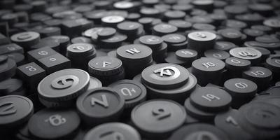 The primary subject of the image is a close-up of a collection of various letter magnets. The letters are arranged in a visually appealing manner, creating a sense of organization and creativity. The setting is a table or a workspace, where the magnets are placed. The visual style of the image is a combination of a photo and a digital art, as the letters are arranged in a way that resembles a painting or a collage. The colors and mood of the image are predominantly black and white, giving it a classic and timeless feel.