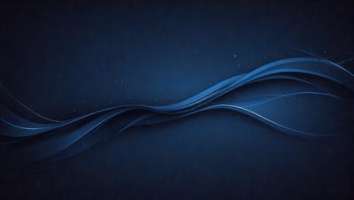 The primary subject of the image is a blue wave pattern. The setting is a dark blue background, which creates a contrasting effect with the wave pattern. The visual style is a digital art or illustration, as the wave pattern is created with a computer or digital tool. The colors and mood of the image are predominantly dark and moody, with the blue wave pattern being the main focus.