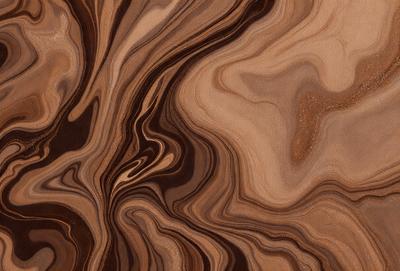 The primary subject of the image is a close-up of a wooden surface, possibly a table or a piece of wood, with a patterned texture. The setting appears to be a natural environment, possibly a forest or a wooded area. The visual style of the image is a close-up, which emphasizes the intricate details of the wooden surface. The colors in the image are predominantly brown and black, giving the scene a natural and earthy atmosphere.