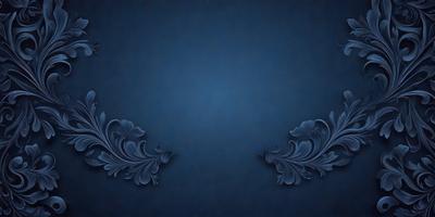 The primary subject of the image is a decorative design featuring two blue flowers. The setting is a blue background, which creates a striking contrast with the flowers. The visual style is a combination of digital art and illustration, giving the image a unique and artistic appearance. The dominant colors are blue and purple, creating a calm and serene atmosphere.