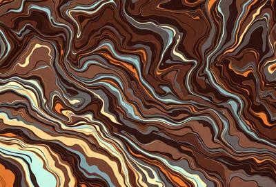 The primary subject of the image is a patterned surface, which appears to be a combination of a blue and brown color scheme. The setting is a close-up of the pattern, showcasing the intricate details of the design. The visual style of the image is a mix of digital art and illustration, creating a unique and artistic representation of the pattern. The colors and mood of the image are warm and inviting, with the blue and brown tones evoking a sense of depth and texture.