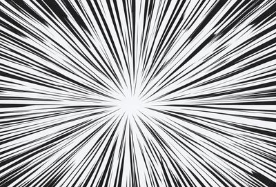 The primary subject of the image is a bright, white light source, which appears to be a sun or a light bulb. The light source is surrounded by a black and white pattern, giving the image a striking visual style. The setting is a black and white background, which further emphasizes the light source and its surroundings. The overall atmosphere of the image is dynamic and captivating, with the light source serving as the focal point.