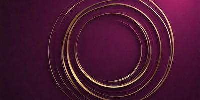 The primary subject of the image is a large, circular, gold-colored design. The setting is a purple background, which contrasts with the gold design. The visual style appears to be a combination of a photo and digital art, creating a unique and eye-catching pattern. The colors and mood of the image are predominantly gold and purple, giving it a luxurious and elegant appearance.