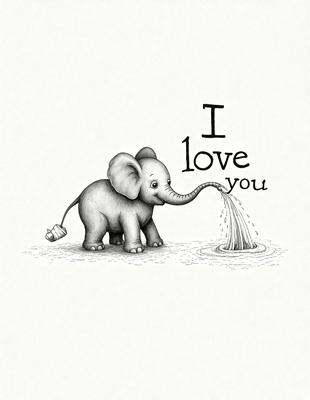 The primary subject of the image is a cute cartoon elephant. The elephant is spraying water from its trunk, creating a playful and whimsical scene. The setting is a water surface, possibly a pond or a watering hole. The visual style of the image is a combination of digital art and illustration, giving it a unique and creative appearance. The colors and mood of the image are predominantly light and cheerful, with the elephant's trunk spraying water adding a splash of color and fun to the scene.