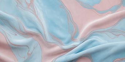 The primary subject of the image is a blue and pink fabric, which appears to be a piece of clothing or a decorative item. The setting is a room with a pink and blue background, which adds to the overall atmosphere of the image. The visual style is a combination of photo and digital art, creating a unique and eye-catching design. The colors and mood of the image are predominantly pink and blue, giving it a warm and inviting feel.