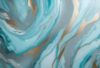 The primary subject of the image is a blue and gold swirl pattern, which is the main object, scene, or focus of the image. The setting or background features a blue and gold swirl pattern, which is the environment, backdrop, or surface visible in the image. The visual style of the image is a photo, as it is a real-life photograph of the swirl pattern. The dominant colors in the image are blue and gold, creating a vibrant and lively atmosphere.