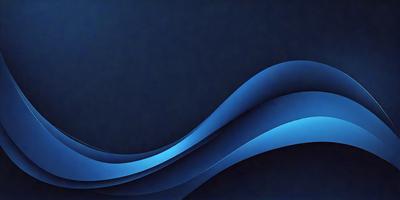 The primary subject of the image is a blue wave, which is the main focus of the scene. The setting is a dark blue background, creating a contrasting and dramatic effect. The visual style is a digital art or illustration, as the wave is depicted in a stylized and artistic manner. The dominant colors are blue and black, giving the image a moody and atmospheric feel.