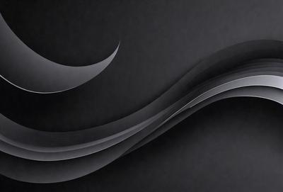 The primary subject of the image is a large, curved, and flowing design, which appears to be a piece of art or a decorative element. The setting is a black background, which contrasts with the artwork and draws attention to it. The visual style of the image is a combination of digital art and illustration, as it is a well-crafted and detailed design. The colors and mood of the image are predominantly dark and dramatic, with the artwork standing out against the black background.