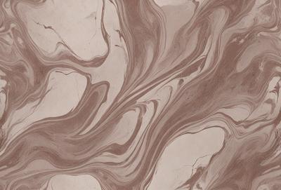 The image features a brown and white marbled pattern on a surface, possibly a wall or a table. The pattern is intricate and visually appealing, creating a unique and artistic atmosphere. The colors in the image are predominantly brown and white, with some grays and beige tones. The overall mood of the image is elegant and sophisticated, with a touch of natural beauty.