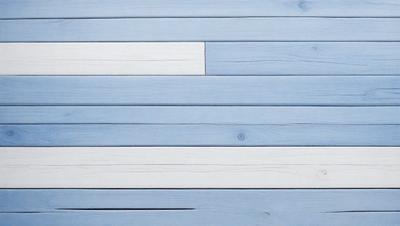 The primary subject of the image is a wooden wall with a blue tint. The setting is a room with a blue wooden floor. The visual style is a close-up of the wooden wall, showcasing its texture and color. The colors and mood of the image are predominantly blue, creating a calm and serene atmosphere.