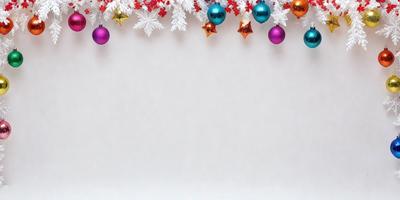 The primary subject of the image is a white wall with a pattern of stars and balls hanging on it. The setting is indoors, and the visual style appears to be a combination of a photo and digital art. The colors and mood of the image are predominantly white and neutral, creating a clean and simple atmosphere.