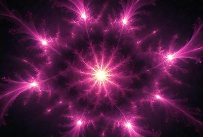The primary subject of the image is a brightly colored, pink and purple swirling pattern. The setting is a dark background, which contrasts with the vibrant colors of the swirling pattern. The visual style appears to be a combination of digital art and illustration, creating a unique and eye-catching design. The dominant colors in the image are pink and purple, giving the scene a lively and energetic atmosphere.