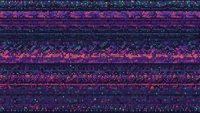 The image is a digital artwork featuring a purple and pink gradient. The primary subject is a series of colorful lines and shapes, creating a visually striking pattern. The setting is a purple and pink gradient, which adds to the overall mood and atmosphere of the artwork. The visual style is a combination of digital art and illustration, showcasing the artist's creativity and skill in designing intricate patterns.