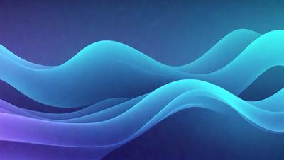 The primary subject of the image is a blue wave, which is the main object, scene, or focus of the image. The setting or background is a dark blue sky, and the visual style appears to be a digital art or illustration. The dominant colors in the image are blue and purple, creating a calm and serene atmosphere.