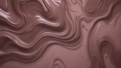 The primary subject of the image is a close-up of a chocolate-colored surface, which appears to be a piece of chocolate cake or a chocolate-covered item. The setting is a kitchen or dining area, as the chocolate is placed on a table. The visual style is a close-up, which emphasizes the details of the chocolate. The colors and mood of the image are predominantly brown and rich, creating a warm and indulgent atmosphere.