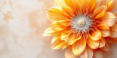 The primary subject of the image is a large, bright yellow flower with a white center. The flower is the main focus of the image, and it is set against a backdrop of a yellow wall. The visual style of the image is a combination of photo and digital art, creating a vibrant and eye-catching display. The dominant colors in the image are yellow and white, giving the scene a warm and cheerful atmosphere.