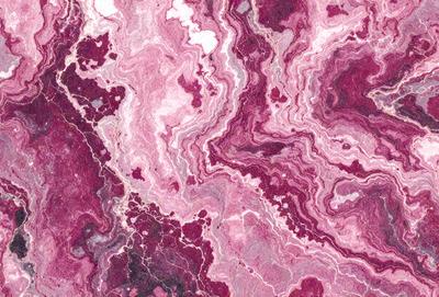 The primary subject of the image is a close-up of a marbled surface, which appears to be a piece of marble or a marbled wall. The setting is a room with a pinkish hue, giving the scene a warm and inviting atmosphere. The visual style is a close-up of the marbled surface, showcasing its intricate patterns and textures. The colors and mood of the image are predominantly pink, creating a sense of warmth and elegance.