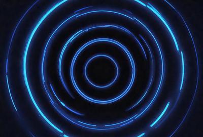 The primary subject of the image is a blue circle with a light blue background. The visual style appears to be a digital art or illustration, as the circle is filled with a blue light that creates a vibrant and luminous atmosphere. The colors and mood of the image are predominantly blue, giving it a calm and serene appearance.