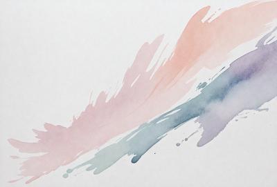 The primary subject of the image is a watercolor painting of a colorful wave. The setting is a white background, which provides a clean and minimalist appearance. The visual style is a watercolor painting, which gives the image a unique and artistic touch. The dominant colors in the painting are shades of pink, blue, and purple, creating a vibrant and lively atmosphere.