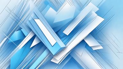 The primary subject of the image is a blue and white geometric pattern. The setting is a blue background, and the visual style is digital art. The dominant colors are blue and white, creating a calm and soothing atmosphere.