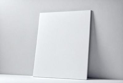 The primary subject of the image is a white piece of paper or cardboard. The setting is a white background, which provides a clean and uncluttered environment. The visual style is a simple, minimalist representation of the paper. The colors and mood are predominantly white, giving the image a clean and uncluttered appearance.