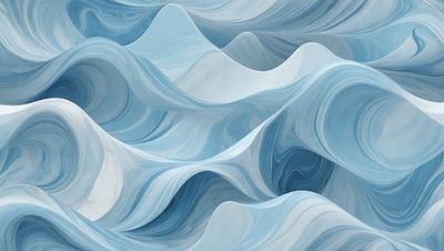 The primary subject of the image is a large, blue wave with white and blue swirls. The wave is the main focus of the image, and it is set against a blue background. The visual style of the image is a combination of digital art and illustration, creating a dynamic and vibrant scene. The dominant colors in the image are blue and white, with the blue wave and white swirls creating a sense of movement and energy.