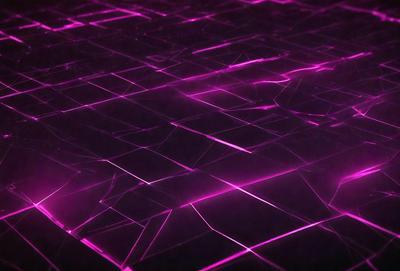 The primary subject of the image is a purple, pink, and white patterned surface. The setting is a dark room, and the visual style appears to be a combination of digital art and illustration. The dominant colors in the image are purple, pink, and white, creating a vibrant and lively atmosphere.
