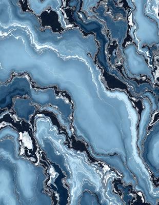 The primary subject of the image is a blue and white marbled pattern, which appears to be a digital art or illustration. The setting is a blue and white marbled surface, which serves as the backdrop for the artwork. The visual style is a combination of digital art and illustration, creating a unique and intricate design. The colors and mood of the image are predominantly blue and white, giving it a calm and serene atmosphere.